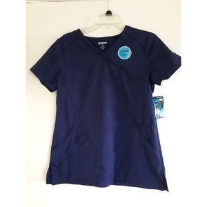 Fitted Wrap Navy Scrub Top